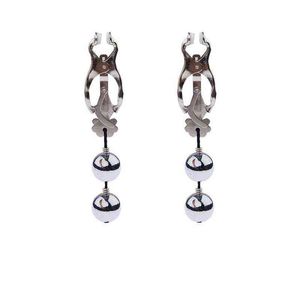 Nxy Sex Pump Toys 3 Style Metal Bdsm Nipple Clamps Weights for Women Female Clips Hanging Balls Breast Clitoris Labia Silver 1221