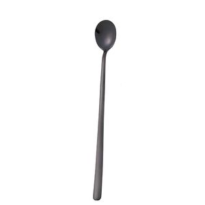 Round Head Long Handle Spoon Colorful Stainless Steel Coffee Spoon Fruit Teaspoon Dessert Scoops Kitchen Gadget Tool H jlljga