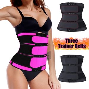 Hi beautiful girl 3 Belt Waist Trainer Corset Neoprene Sweat Belt Body Shaper Women Slimming Sheath Reducing Curve Shaper 201222