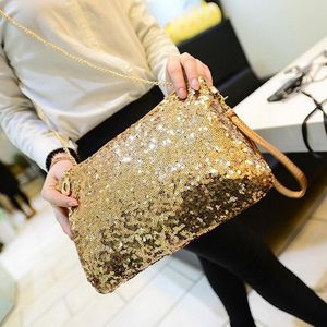 Axelväskor Glitter Sequins Handväska Mode Zipper Mousserande Party Evening Kuvert Handväskor Koppling Väska För Kvinnor Plånbok Tote