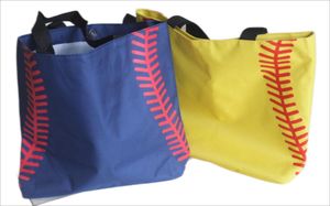 2022 outdoor handbag baseball stitching bags mix each 5 colors 16.5*12.6*3.5inch mesh handle Shoulder Bag stitched print Tote beach Sport Travel for girls