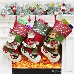 2018 عيد تخزين هدية التفاف أكياس سانتا كلوز الجوارب ثلج جورب عيد الميلاد الأيائل ديكورات WDH0127