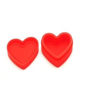 Heart-shaped smoking container 17ml big silicone jars dab wax vaporizer oil rubber large food grade silicon dry herb box