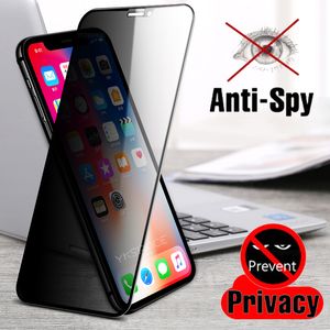 Privacy Screen Protector for iphone 14 13 12 11 Pro Max Xs Xr 7 8 plus Anti-peeping Tempered Glass