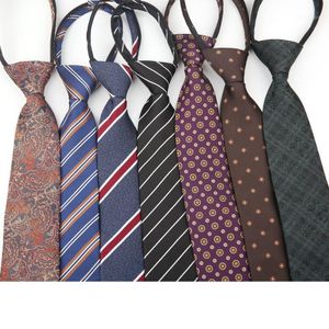 Nackband sitonjwly män passar affärsbindning lat dragkedja slips halskläder fest gravata polyester brudgum man skjorta cravate homme1