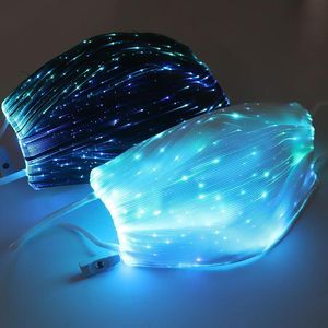 Maschera antipolvere a LED 7 colori cambiabili luce luminosa rave con carica USB Maschere per il viso Break Dance Music Party Halloween Protection ZZC4166