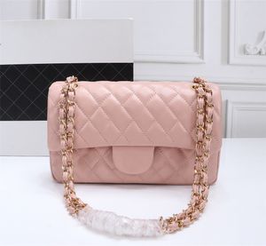 Bolsa de grife Clássica com aba dupla Bolsa de pele de cordeiro com aba de caviar Bolsa de ombro feminina com corrente de ouro Bolsa de couro Moda Pochete feminina Bolsas de luxo