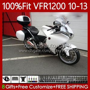 Injektionskropp för Honda VFR1200F Crossstourer VFR 1200 RR CC F 10-13 76NO.29 VFR1200X VFR-1200 VFR1200 10 11 12 13 VFR1200RR 2010 2011 2012 2013 Pearl White OEM Fairing