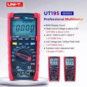 UNI-T UT195E UT195M UT195DS 전문 산업용 디지털 멀티 미터 TRUE RMS AC DC 전압 전류 OHM 다이오드 테스터 IP65 LOZ