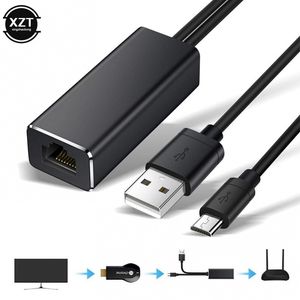 Micro-USB-zu-RJ45-Netzwerkkartenadapter, 10/100 Mbit/s Ethernet-Adapter, USB 2.0 LAN, RJ45-Kartenschalter für Fire TV, Google Chromecast