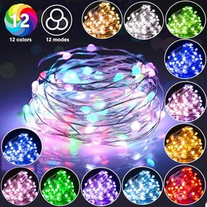 12Colors LED String Light 10M USB Powered Fairy Lights Ghirlanda Lampada Camera da letto Party Holiday Lighting Decorazione natalizia per la casa 201203