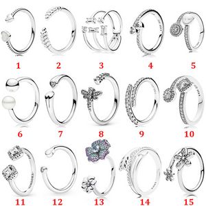 Designer Smycken 925 Silver Wedding Ring Bead Pit Pandora Pearl Sparkling Arrow Ring Love Romance Cubic Zirconia Diamonds Style Rings Födelsedag damtoalett