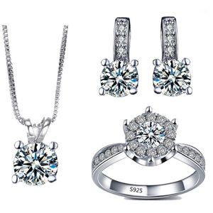 Orecchini Collana Beautiful Zirconia Ladies Fashion Jewelry Sets EngagementWedding Bijoux Femme ASM011