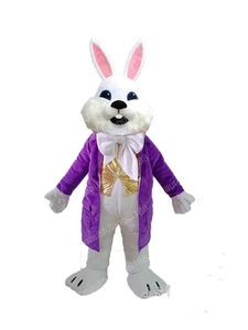 Costume del personaggio della mascotte del coniglietto di Pasqua di Halloween Personaggio dei cartoni animati di alta qualità Animale di peluche Personaggio a tema anime Formato adulto Natale Carnevale Festival Vestito operato