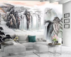 Romantik Manzara Salon Yatak odası Wallcovering HD 3d Duvar kağıdı Boyama Duvar Duvar Kağıdı Fantezi Şelale Yatay 3d