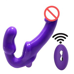 Çift Vibratörler 10 Hız Kablosuz Vibratör USB Şarj Edilebilir Silikon Stimülatörü Klitoris Uyarıcı G Spot Seks Oyuncak