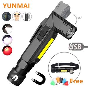15000LM Handfree Tactical Latarka Dual Paliwo Stopni Twist Clip Rotary Clip Akumulator Super Bright Tryby LED Torch Outdoor
