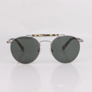 Erkekler için Yuvarlak Metal Sunglasse Çift Bar Kaplumbağa Templ Moda Yuvarlak Sunglass Kadınlar