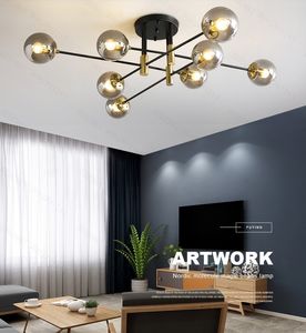 Modern Nordic LED Chandelier 4/6/8 Lights E27 Round Ball Light Ceilling Lamps Living Room Kitchen Light Home Decor Indoor Light