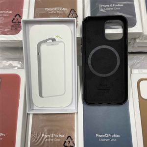 Custodie per Apple iPhone 12 Pro Max 13 Custodia per cellulare in pelle magnetica con ricarica wireless ecologica antiurto