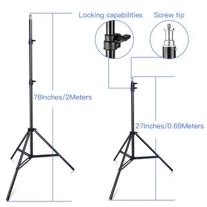 2m tripod ve NP-F550 pillerle 2 setin 600pcs stüdyo kamera fotoğraf ışık 3200K / 5500K CRI 93 led video ışığı kiti FreeShipping