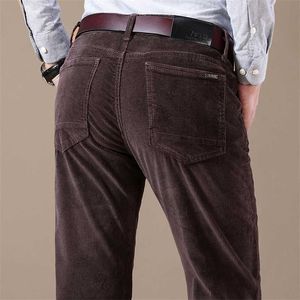 Pantaloni casual da uomo in velluto a coste autunno e inverno Pantaloni da lavoro elasticizzati da uomo in cotone nero cachi caffè blu scuro 220122