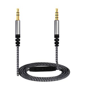 Kabel audio 1,5 m 3,5 mm do gniazda 3,5 Linia głośnikowa Aux Mężczyzna do mężczyzny z mikrofonem do sterowania głośnikiem dla większości telefonu komórkowego dla większości telefonu komórkowego