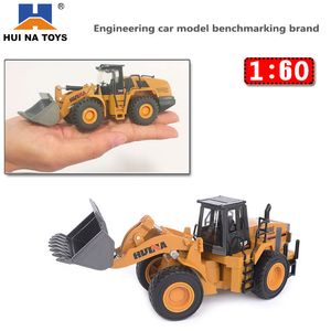 HUINA 1:60 Dump Truck Excavator Wheel Loader Diecast Metal Model Construction Vehicle Toys for Boys Birthday Gift Car Collection LJ200930