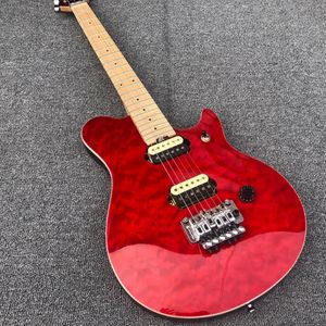 High grade 6-string electric guitar, red painting, neck through body, best-selling in China, factory customized