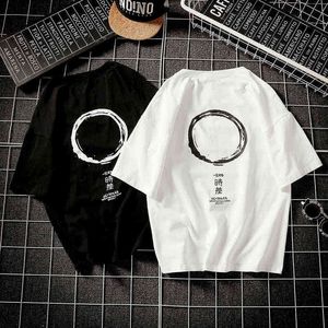 2019 T-shirt stampata creativa T-shirt Harajuku T-shirt da uomo streetwear Kpop Stile coreano Top Tees 5XL Manica corta nera Fas G1222