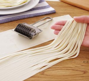 In acciaio inox Noodle Lattice Roller Scalogno Taglierina Pasta Spaghetti Maker Macchine Pasta manuale Press Strumenti di cottura RRD12933