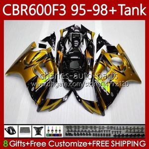 OEM Fairings For HONDA CBR 600 CBR600 F3 FS CC 600FS 600F3 1995-1998 Godlen black 64No.304 Bodys CBR600FS 600-F3 1995 1996 1997 1998 CBR600F3 600CC 95 96 97 98 Bodywork