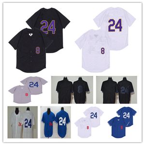 2020 Los Angeles Baseball 8 24 Bryant KB Svart Mamba LAD Jersey Billig Herr Dam Ungdom Helsydd skjorta Gul Blå Vit Grå Bra