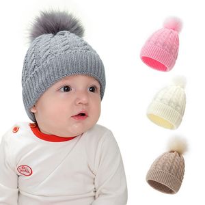 Дети Теплого Hat Дети Творческий Вязаные шапки Дети помпонных Шары Beanie Skullies для мальчиков и девочек TD468