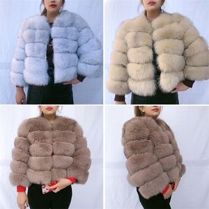 Fashionable Warm Fox Natural Real Vest Genuine Fur Coat God kvalitet Gratis 201212