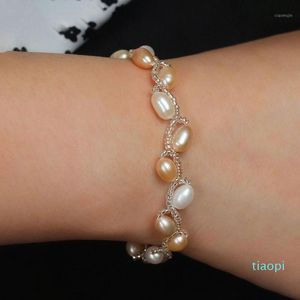 Charme Pulseiras Mulheres Cadeia Mão Contas Pulseira Imitação Pérola Estilo Coreano Torcido Fecho de Lagosta IE