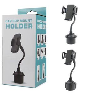 CAR CUP MONTERING HOLDER CEL TELEFON UNIVERSAL BRACKET JUSTABLE CENTER CONSOLE NAVATATION Vattenf￤stet Svart f￶r iPhone 14 Pro Max Xiaomi Vivo Oppo