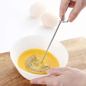 Cozinha ferramentas manual ovo batedor de aço inoxidável anel de primavera café leite ovo batedor
