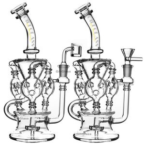 Geri Dönüşüm Cam Bong Tornado Percolator Su Boruları Yağ Dab Rigleri ile Başlık Balmumu Boru Bongs Kuvars Banger veya Kase Dabber Tırnak Satılan Nargile