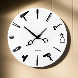 Wandklokken Kapper Equiment Gereedschap Klok Moderne Design Shop Zakelijke Teken horloge Schoonheid Haarsalon