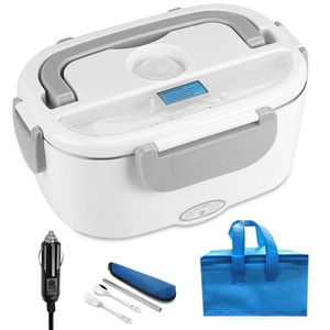 12V 24V Electric Lunch Box Stainless Steel Food Heating Warmer Bento Box Set Car Truck Travel Portable Heated Food Container T200710