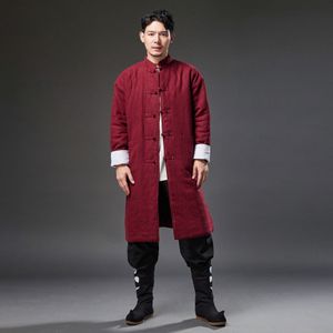 Traditionell kinesisk etnisk kläder för män bomullslinne män cheongsam manlig tang kostym vårhöst Hanfu orientalisk outfit
