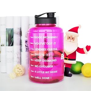 QuiFit Plastic Wide Mouth Big Drinking Water Bottles 2.5L 3.78L Gallon Jug BPA Free Sport Fitness Tourism GYM Travel Unique Item 201221