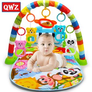 QWZ 3 IN 1ベイビープレイマットラグおもちゃ子供クロール音楽プレイゲームピアノキーボード乳児カーペット教育玩具LJ201113