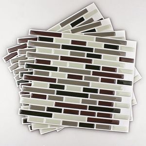 Duvar Çıkartmaları 4 Adet Ev Dekor 3D Kiremit Desen Mutfak Backsplash Duvar Çıkartmaları1