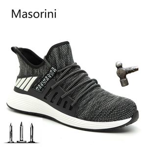 Ultra-light Steel Toe Cap Men Boots Indestructible Safety Shoes Work Mens Sneakers Breathable Outdoor Labor Shoe Plus Size 47 48 201019