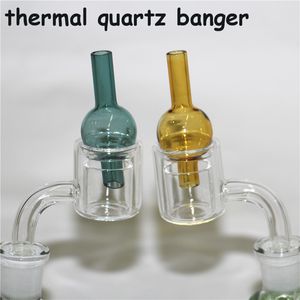 pipe per fumatori Banger termico al quarzo a doppio strato con tappi in carb 10mm 14mm 18mm Giunto maschio femmina per tubo dell'acqua Bong in vetro