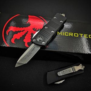 Mikrotech Mini Troodon m Automatisk knivsten Tvättad D2 Stål T6 Aviation Aluminium Alloy Handtag Pocket Knives Outdoor Camping EDC Tool