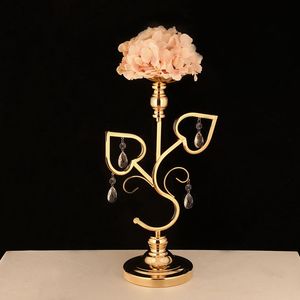 Titular da vela de mesa chapeamento Castiçal Geométrico Romântico Candle Suporte para decoração de jantar de casamento Rode chumbo