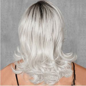 The new fashion features short curly hair, silver-dyed wig, lifelike day party, role-playing wig, headband